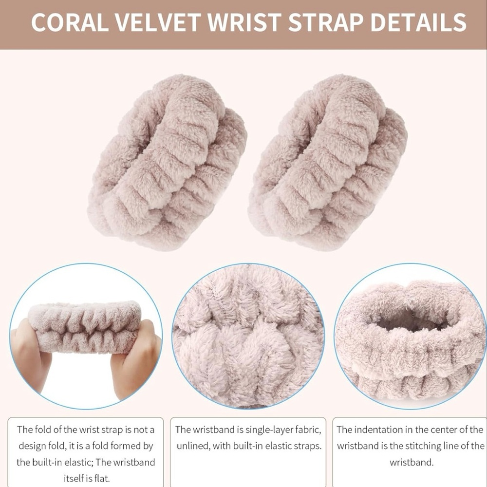 Snail Spa Headband & Wristband Set for Face Washing Skincare Makeup, [New] Gray - Picture 6 of 8
